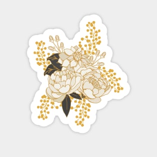 White + Gold Florals Sticker